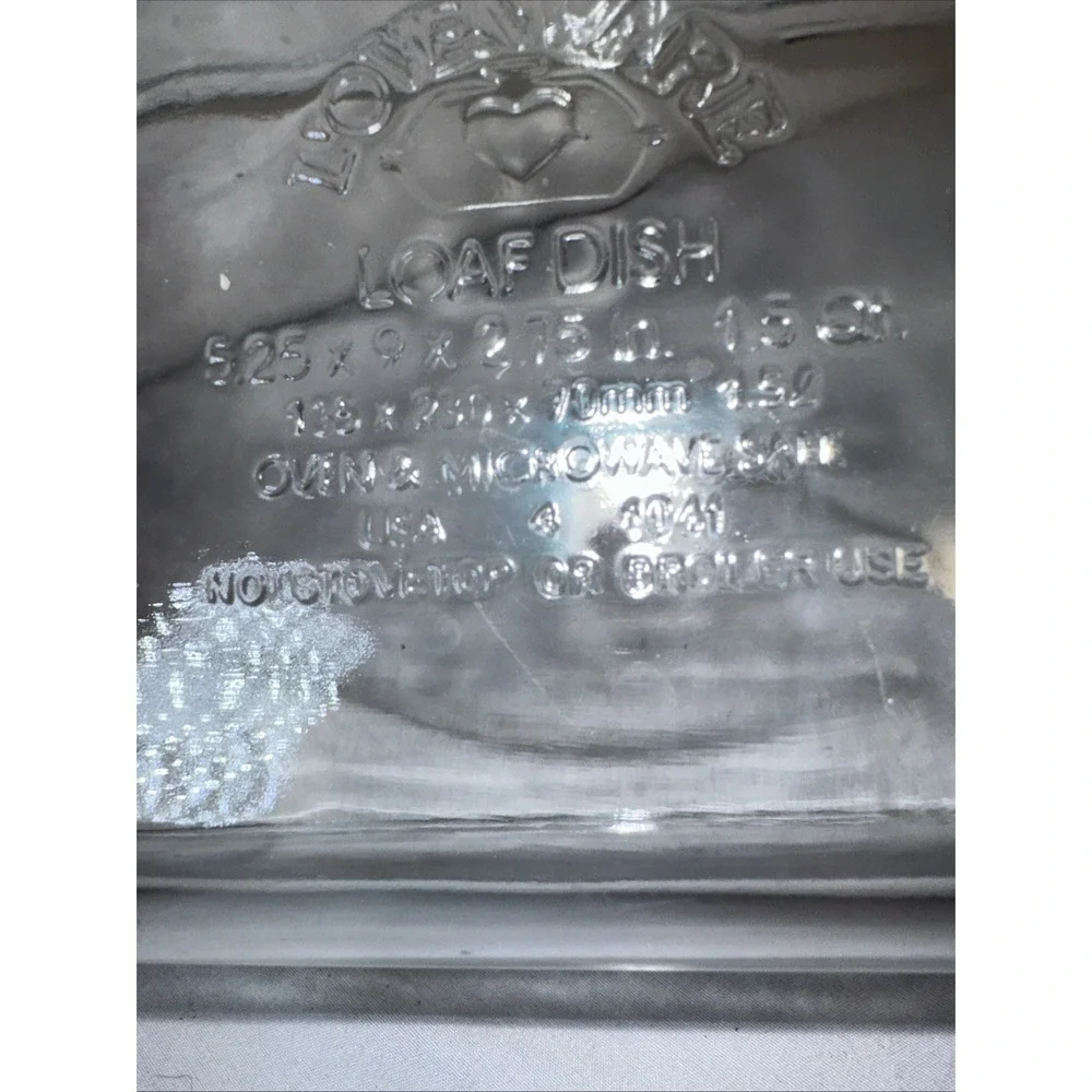 Lovenwave Clear Glass 1.5qt Loaf Pan 525 9x 2.75